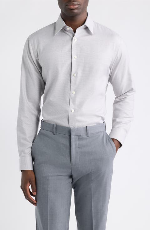 Trim Fit Cotton Dobby Dress Shirt