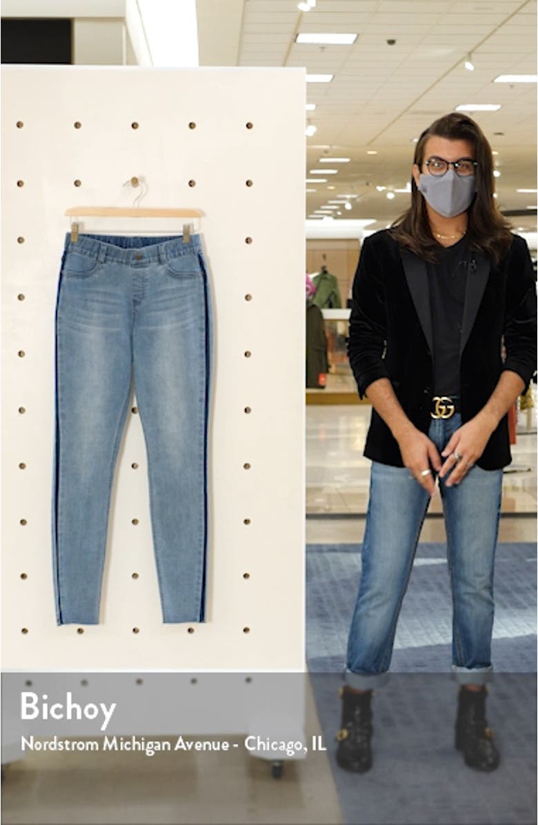 Tuxedo Stripe Denim Leggings, sales video thumbnail