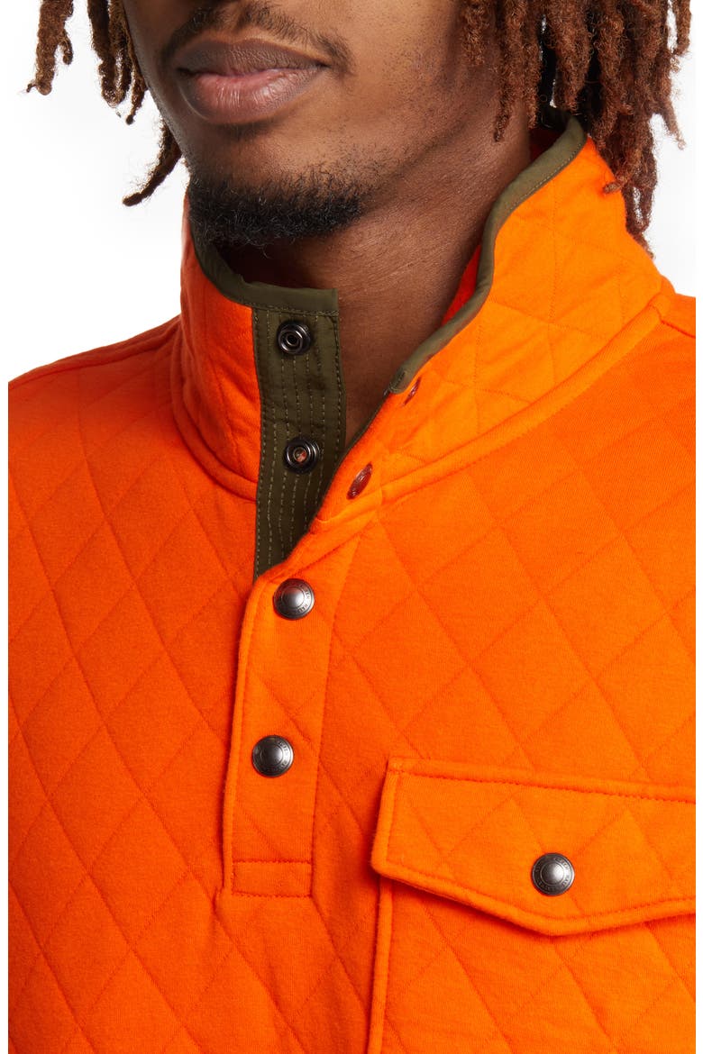 Quilted Double Knit Quarter Snap Pullover, Alternate, color, SAILING ORANGE MULTI
