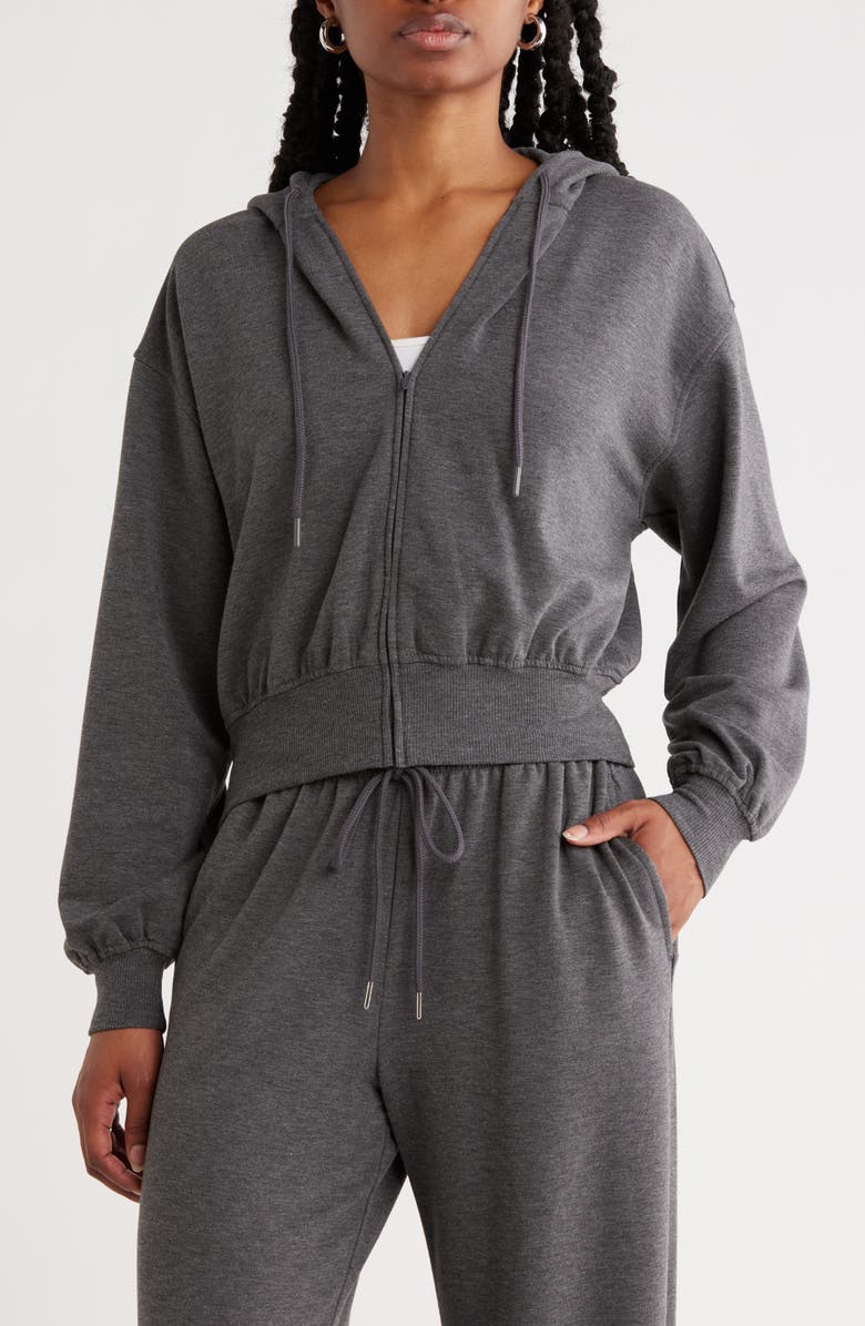 Abound Loved Fleece Zip Hoodie, Main, color, Grey Medium Charcoal Heather