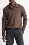 Vince Milano Stitch Johnny Collar Long Sleeve Polo