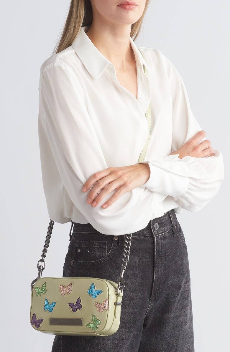 Kurt Geiger London Crystal Butterfly Leather Crossbody Bag, Alternate, color,