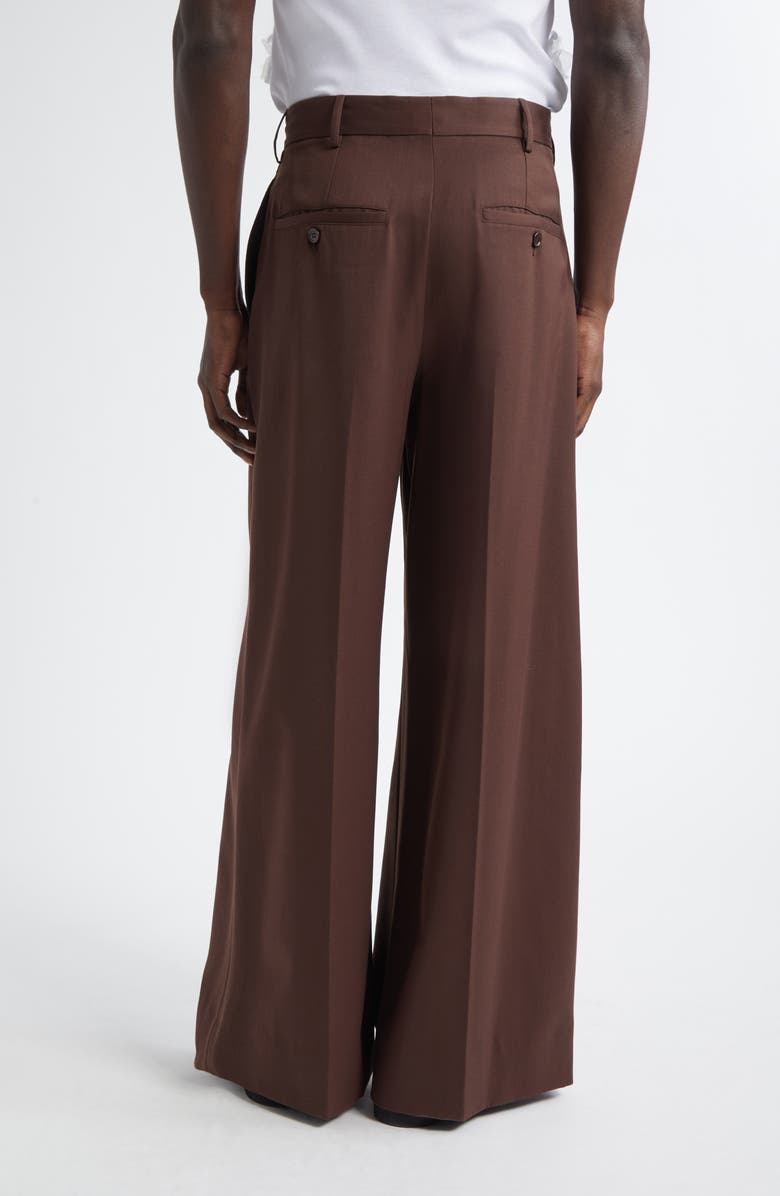 Simone Rocha Pleated Wide Leg Virgin Wool Blend Trousers, Alternate, color, 