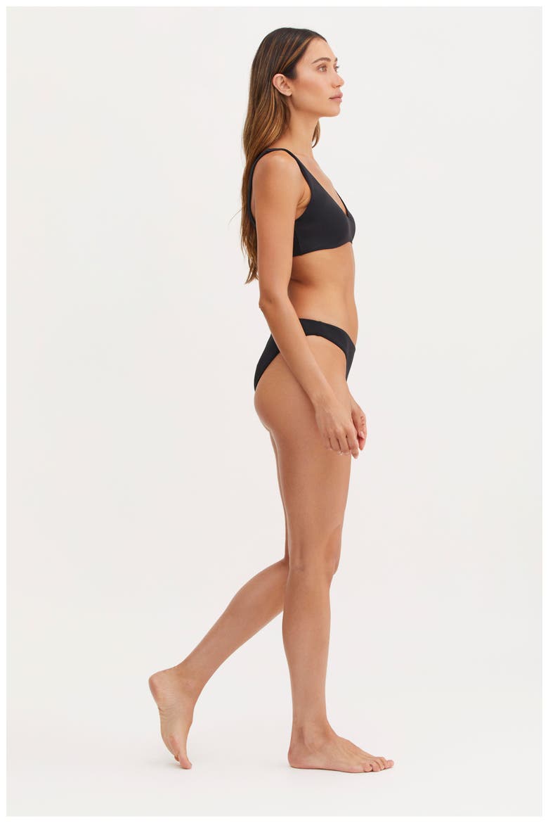 Kaia V-Neck Bra Swim Top, Alternate, color, Black