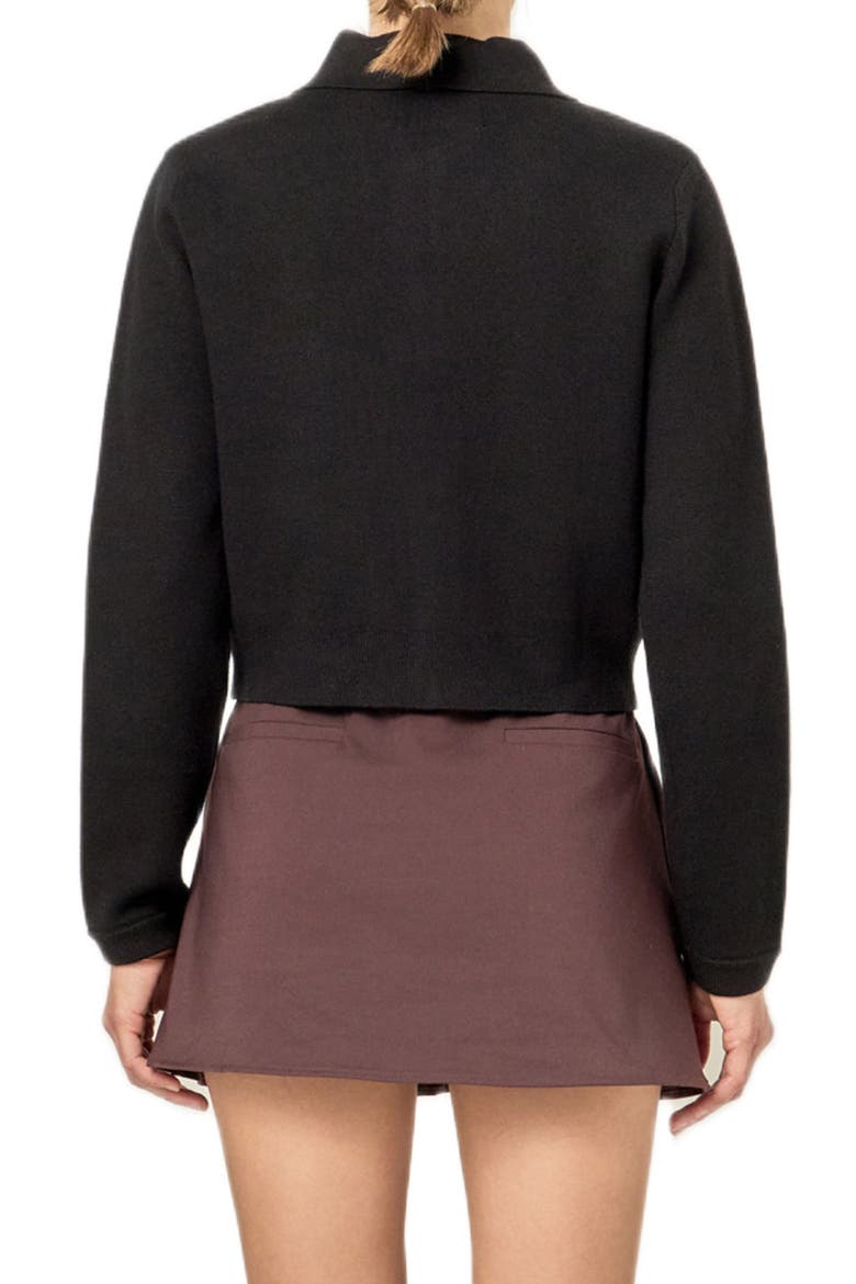 Detachable Bow Cardigan, Alternate, color, BLACK