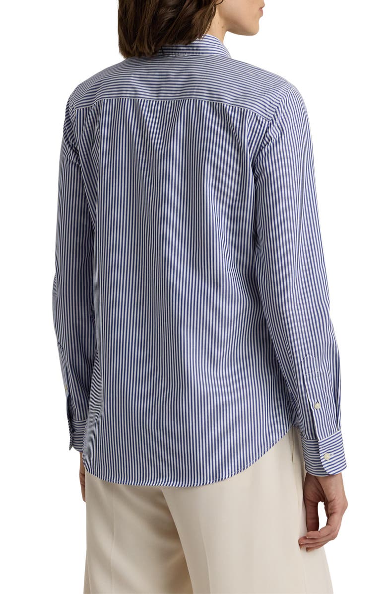 Lauren Ralph Lauren Stripe Easy Care Cotton Shirt, Alternate, color, Blue/White