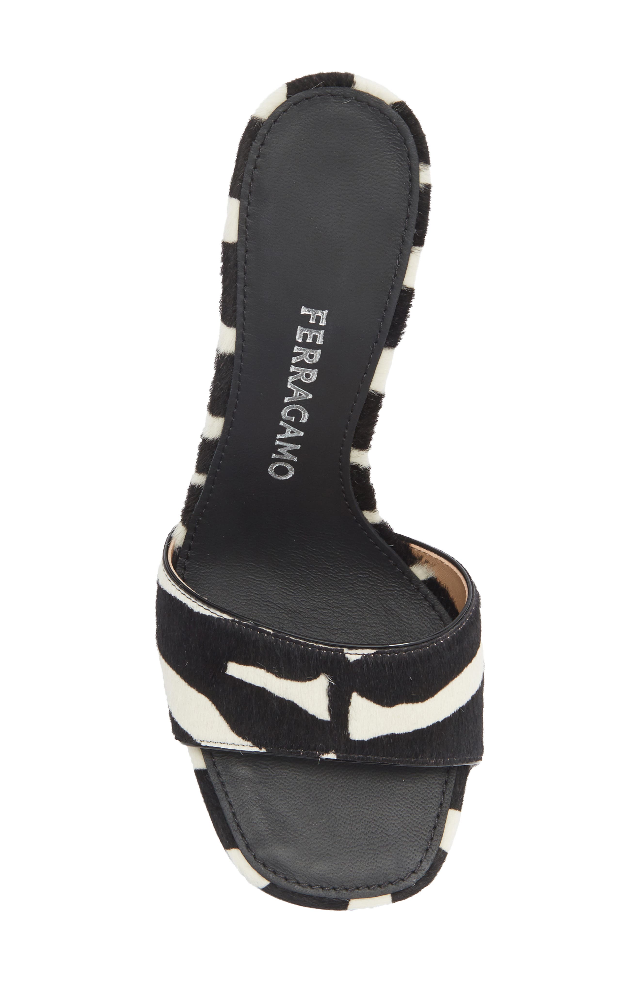 FERRAGAMO Tatiana Slide Sandal, Alternate, color, Kasba Bianco/ Nero Biscotto