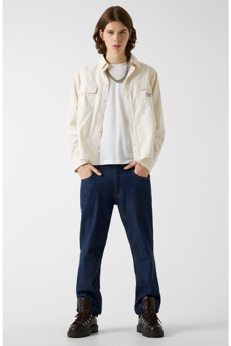 Boxy Cotton Shirt Jacket, Alternate, color, IVORY