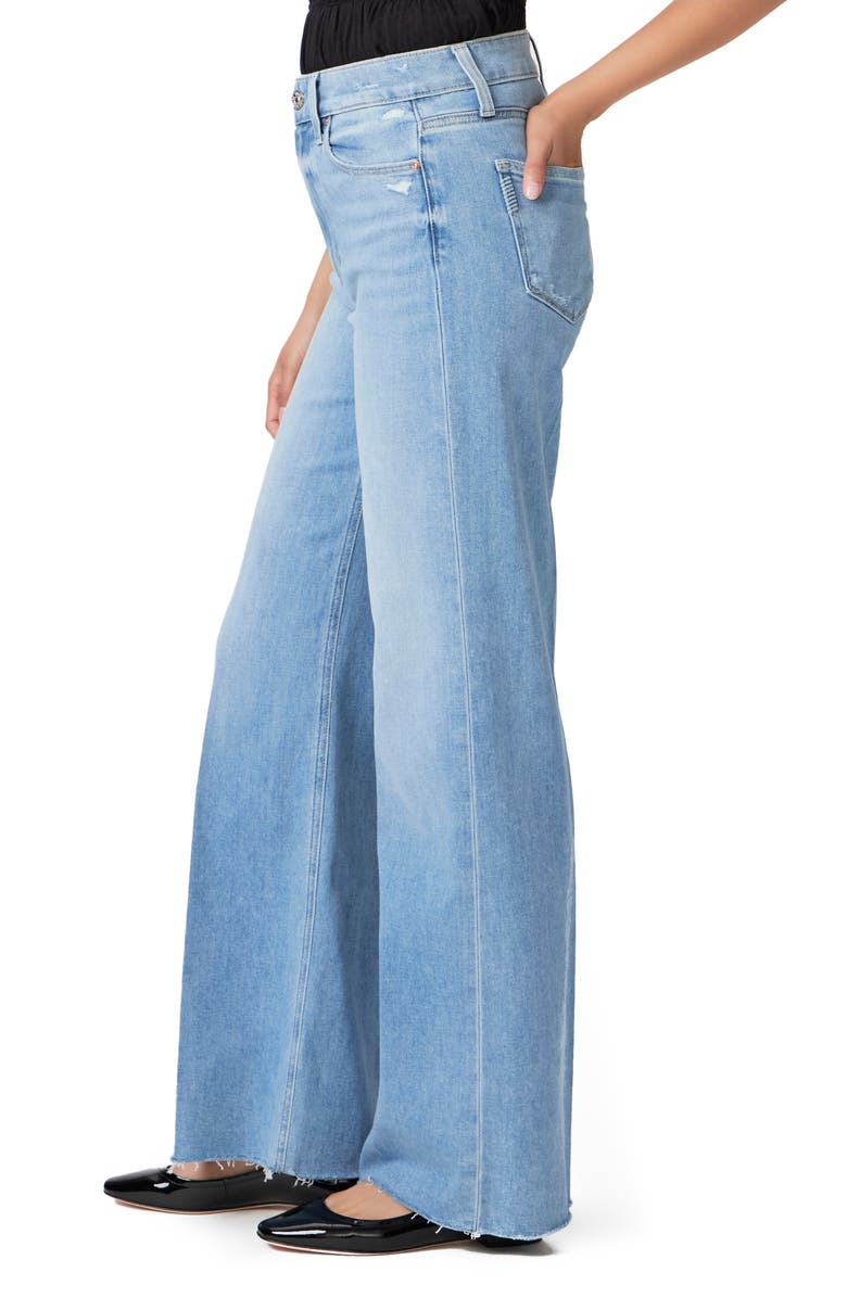 PAIGE Anessa Raw Hem Wide Leg Jeans, Alternate, color, 