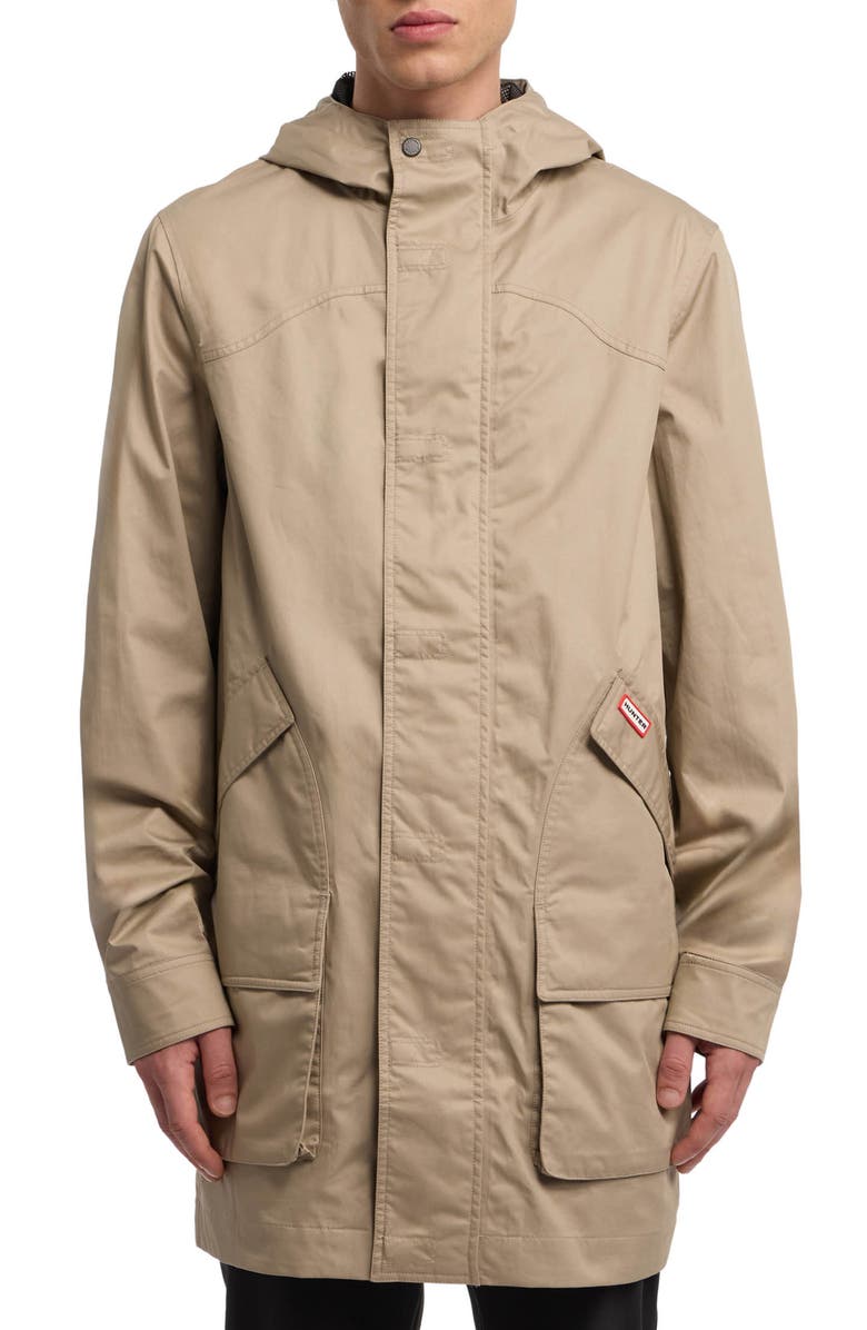 Hunter Downing Hooded Rain Jacket, Main, color, Teak