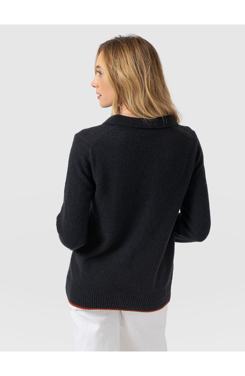 Saint + Sofia Delphi Polo Knit, Alternate, color, Black