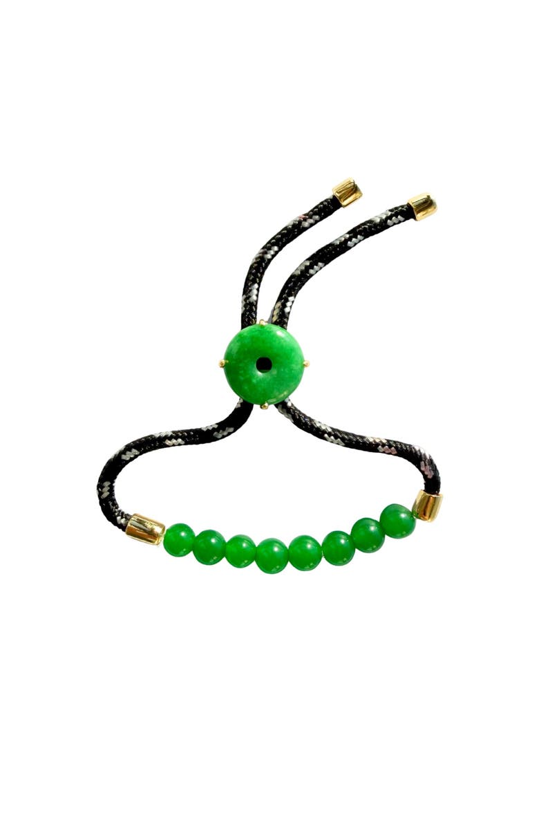 seree Paracord Jade Slider Bracelet, Main, color, Black
