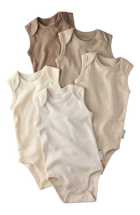 Sam Assorted 5-Pack Sleeveless Organic Cotton Bodysuits (Baby)