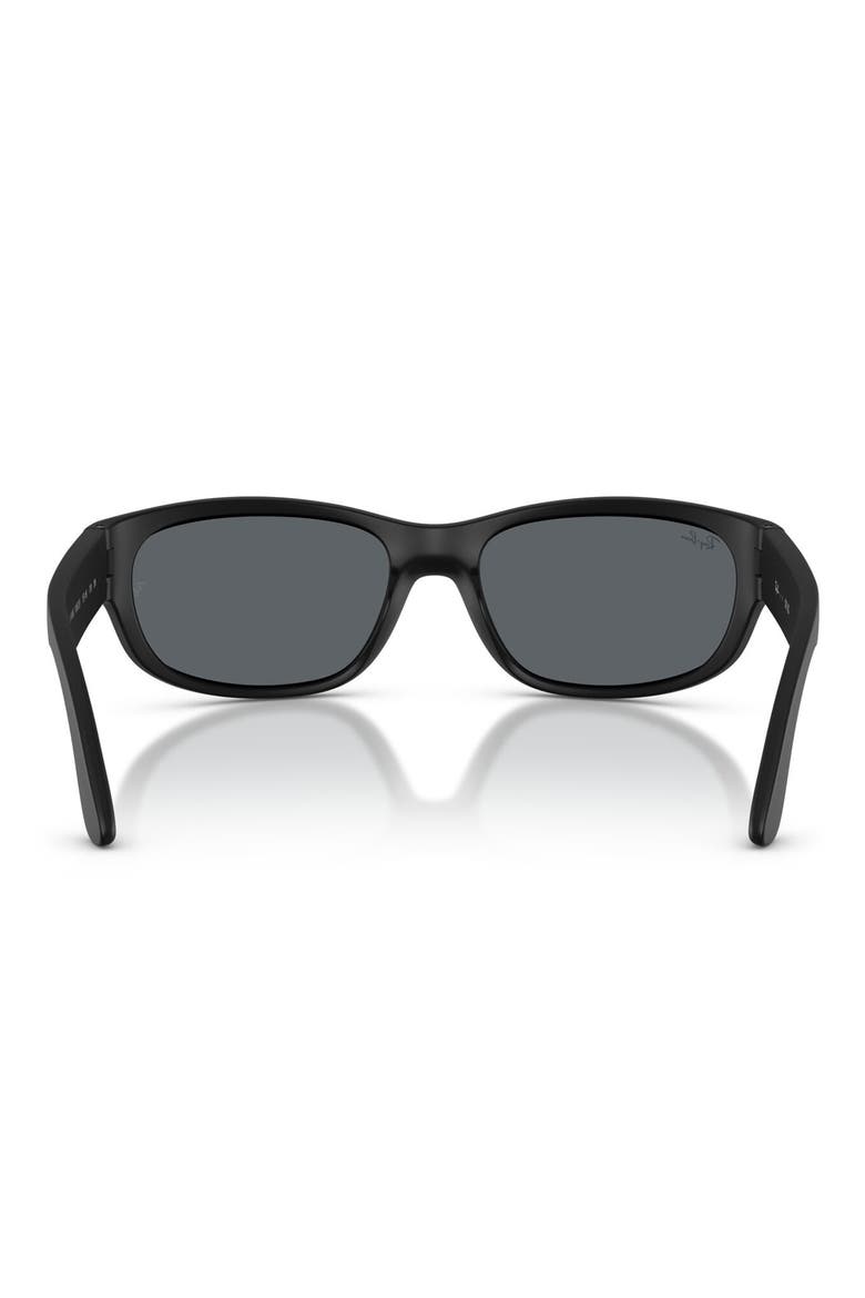 Kids' 55mm Square Sunglasses, Alternate, color, MATTE BLACK / BLUE MIRROR BLUE