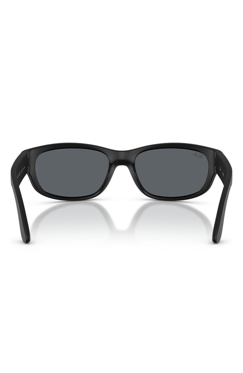 Ray-Ban Kids' 55mm Square Sunglasses, Alternate, color, Matte Black / Blue Mirror Blue