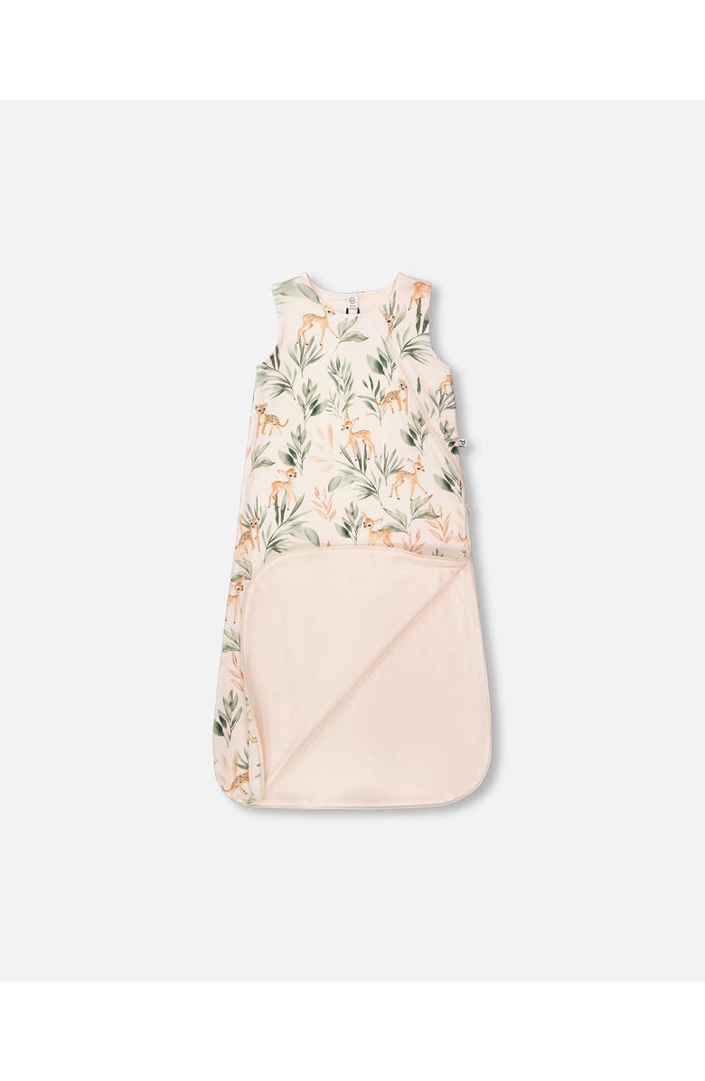 Deux par Deux Organic Cotton Jersey Muslin Deer Printed Sleep Sack, Alternate, color, Peach Deer Print