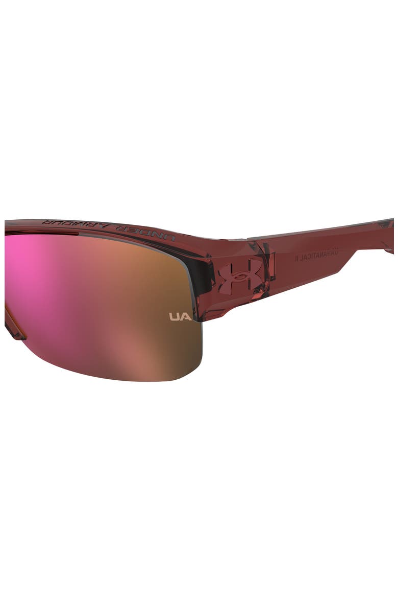 UA Fanatical II Oversize Rectangular Sunglasses, Alternate, color, CRYSTAL RED