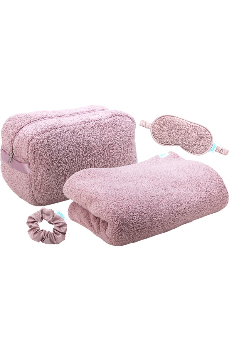 Bliss Four-Piece Travel Blanket Set, Main, color, Pink Gaze