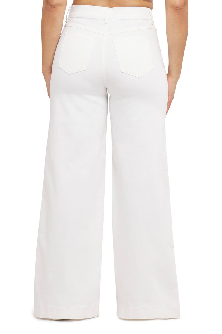 High Waist Wide Leg Pull-On Jeans, Alternate, color, CHALK WASH