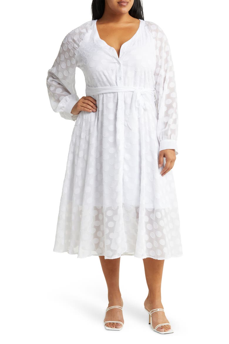 Party Line Dotted Maxi Dress, Main, color, BRIGHT WHITE