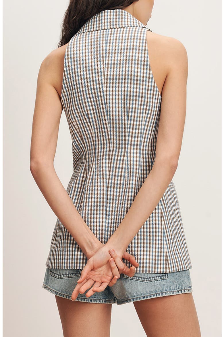 Costa Stretch Cotton Gingham Vest, Alternate, color, ACORN MULTI