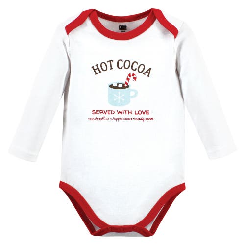 Hudson Baby Infant Breathable Cotton Long-sleeve Bodysuit Bundle 3 Count In Multi