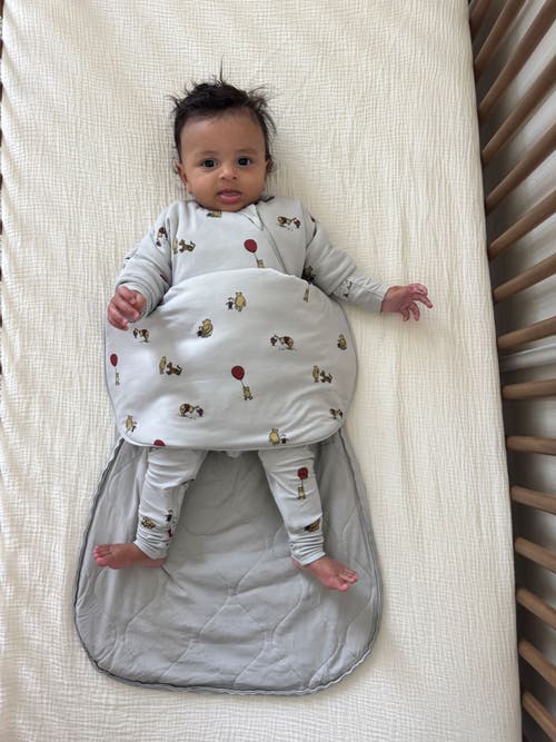 Gunamuna Long Sleeve Transitional Swaddle Sleep Bag, 1.0 Tog In White