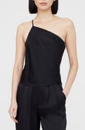 ANINE BING Mandy One-Shoulder Silk Top