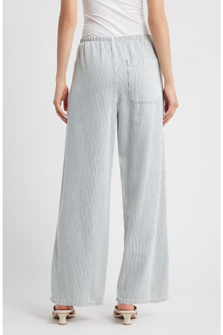 Sanderson Stripe Wide Leg Cotton Blend Drawstring Pants, Alternate, color, INDIGO RAILROAD STRIPE