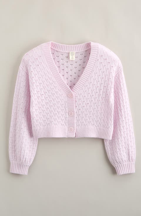 Kids' Pretty Pointelle Stitch Cardigan