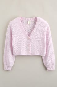 Treasure & Bond Kids' Pretty Pointelle Stitch Cardigan