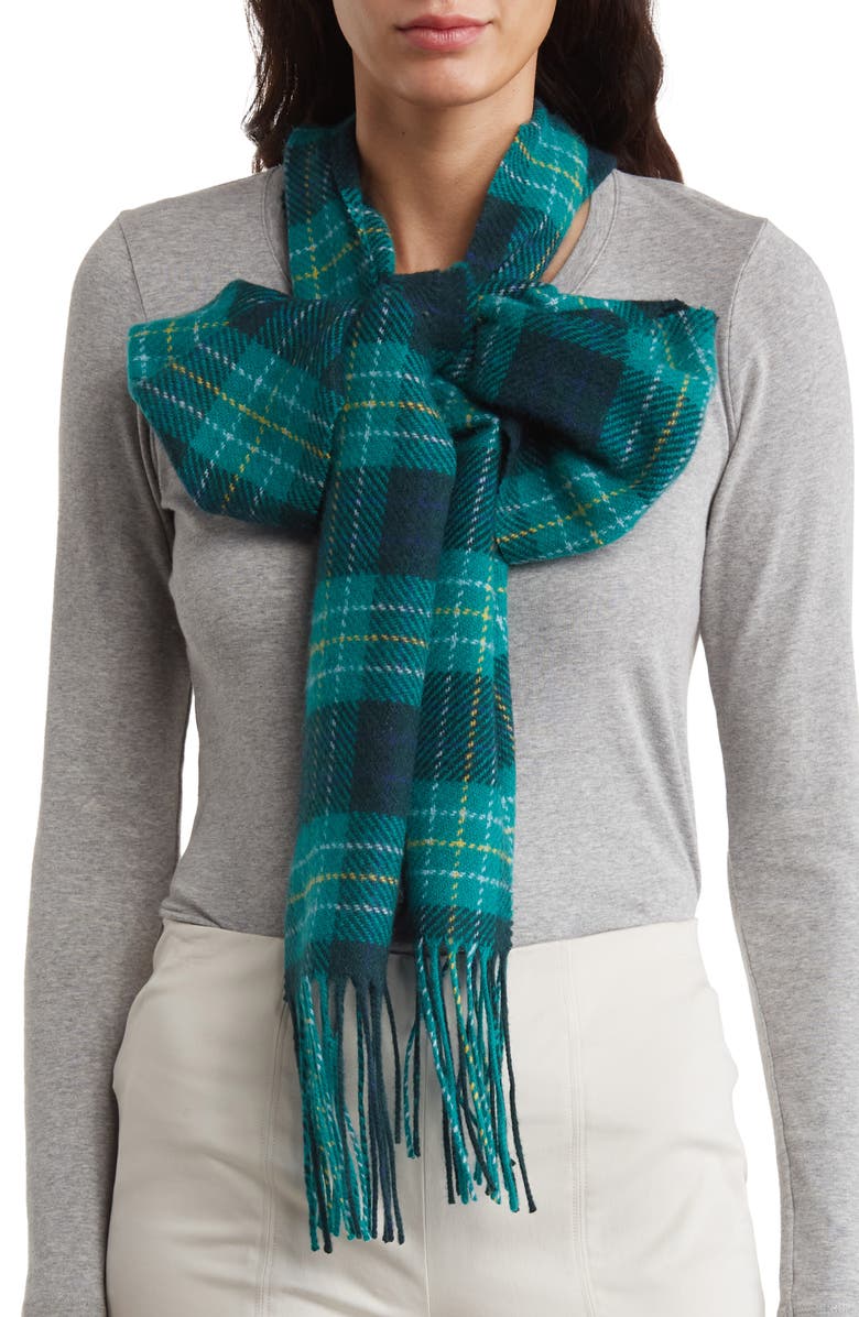 Kate Spade New York greenhouse plaid woven wool scarf, Main, color, 