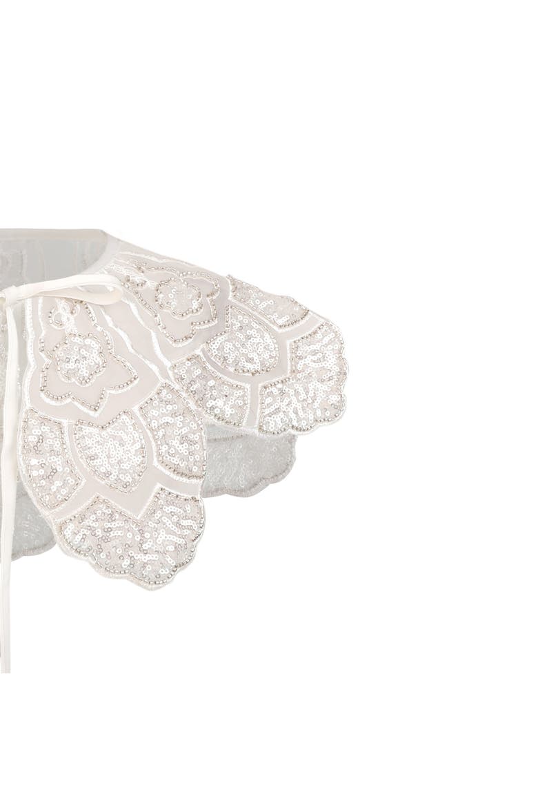 Floral Embroidered Stole, Alternate, color, White