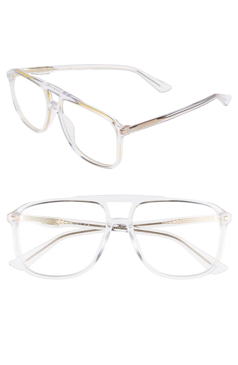 Gucci '80s Monocolor 58mm Aviator Sunglasses, Main, color, 