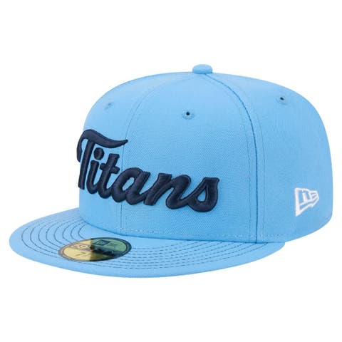 Men's New Era  Light Blue Tennessee Titans Script 59FIFTY Fitted Hat