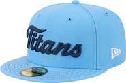 New Era Men's New Era Light Blue Tennessee Titans Script 59FIFTY Fitted Hat