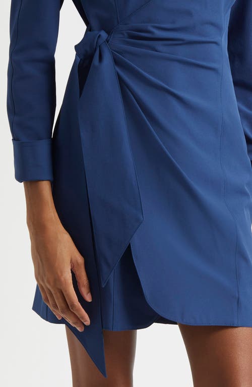 Cinq À Sept Hunter Side Ruched Long Sleeve Wrap Dress In Black