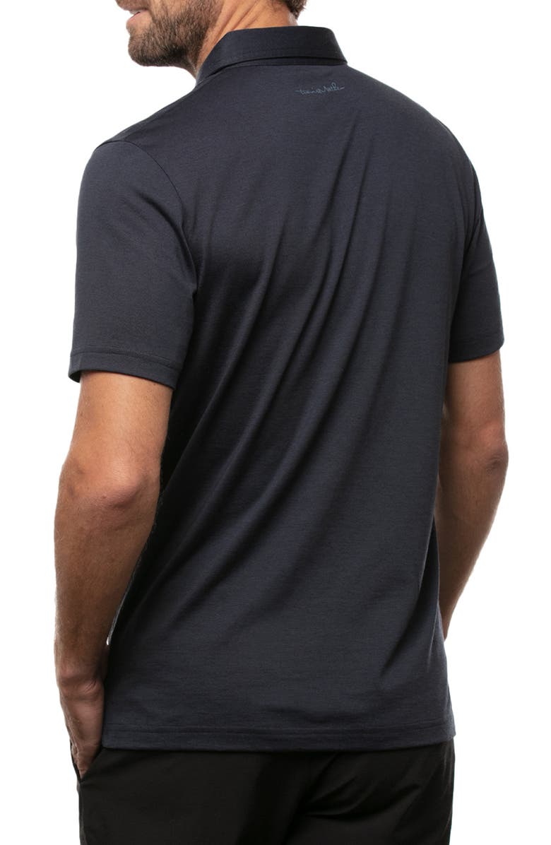 TravisMathew The Zinna Slub Piqué Polo, Alternate, color, Vintage Indigo/ Black