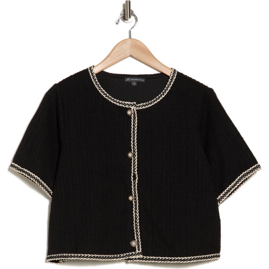 ADRIANNA PAPELL ADRIANNA PAPELL FAUX PEARL CARDIGAN SWEATER