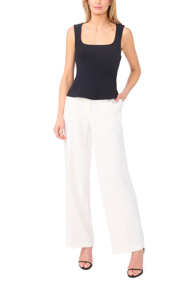 Parker Sleeveless Peplum Top, Alternate, color, Rich Black