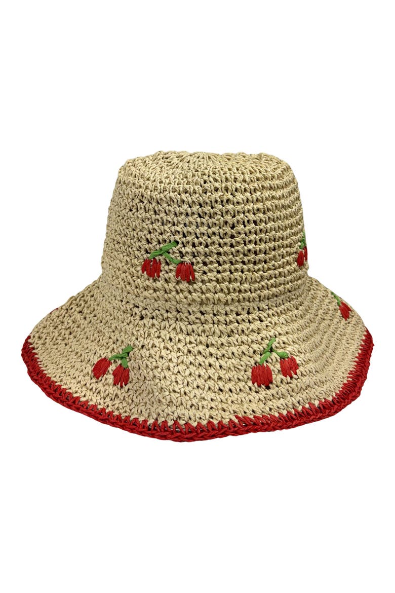 Red/cream metallic tweed bucket hat for women Vintage Red Scarlet Velvet Velveteen Ladies Bucket Hat  main image 4