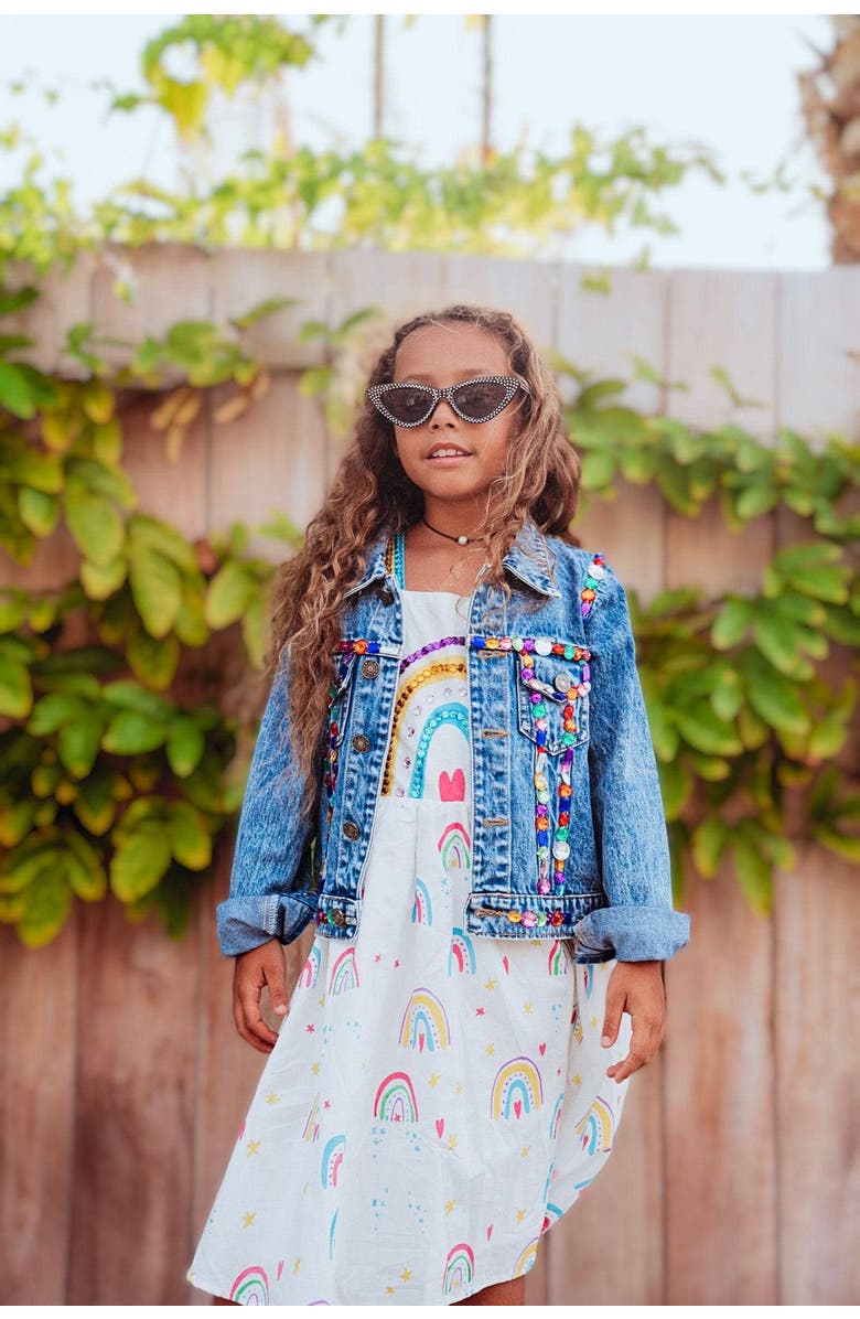 Lola + The Boys Jelly Bean Denim Jacket, Alternate, color, Blue