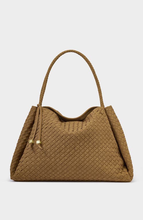 Katie Loxton Nova Hand Woven Large Shoulder Bag in Light Caramel Suedette at Nordstrom