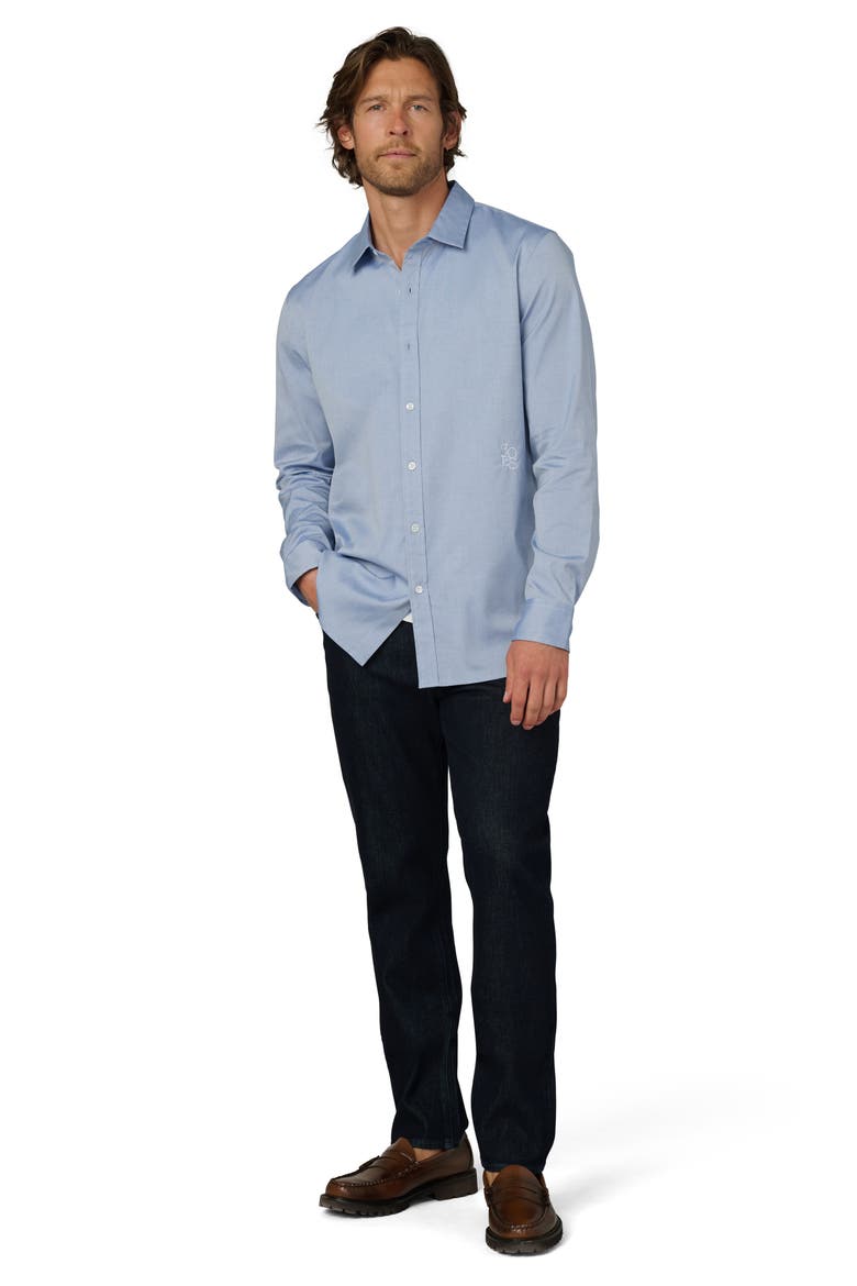 The Grant Monogram Button-Up Shirt, Alternate, color, DARK CHAMBRAY