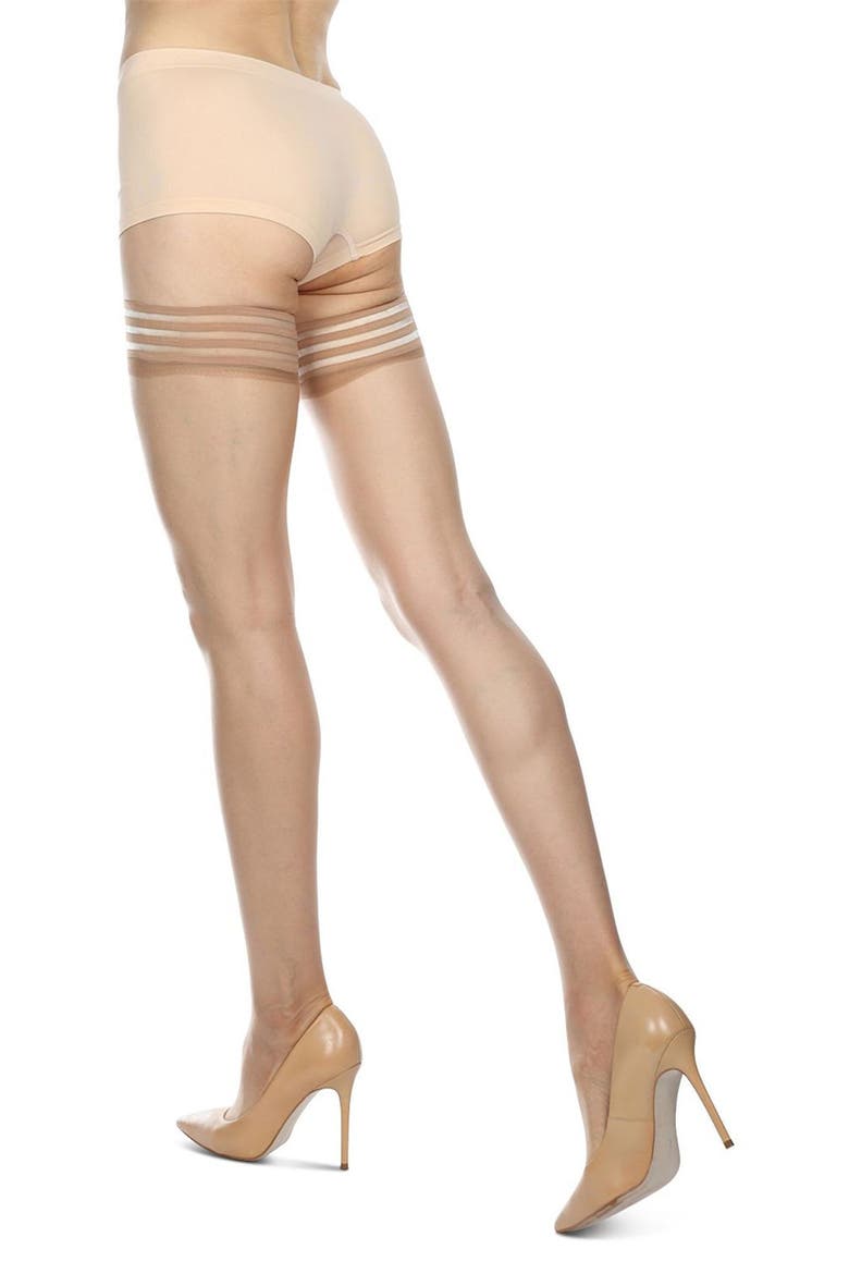 Ultrabare Lace Top Thigh High Stockings, Alternate, color, LIGHT BEIGE