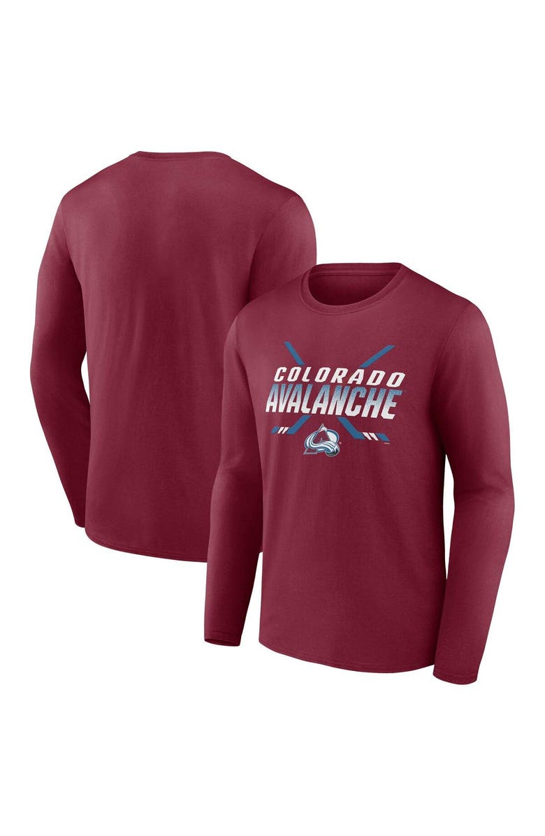 FANATICS Men's Fanatics Branded Burgundy Colorado Avalanche Covert Long Sleeve T-Shirt, Main, color, 