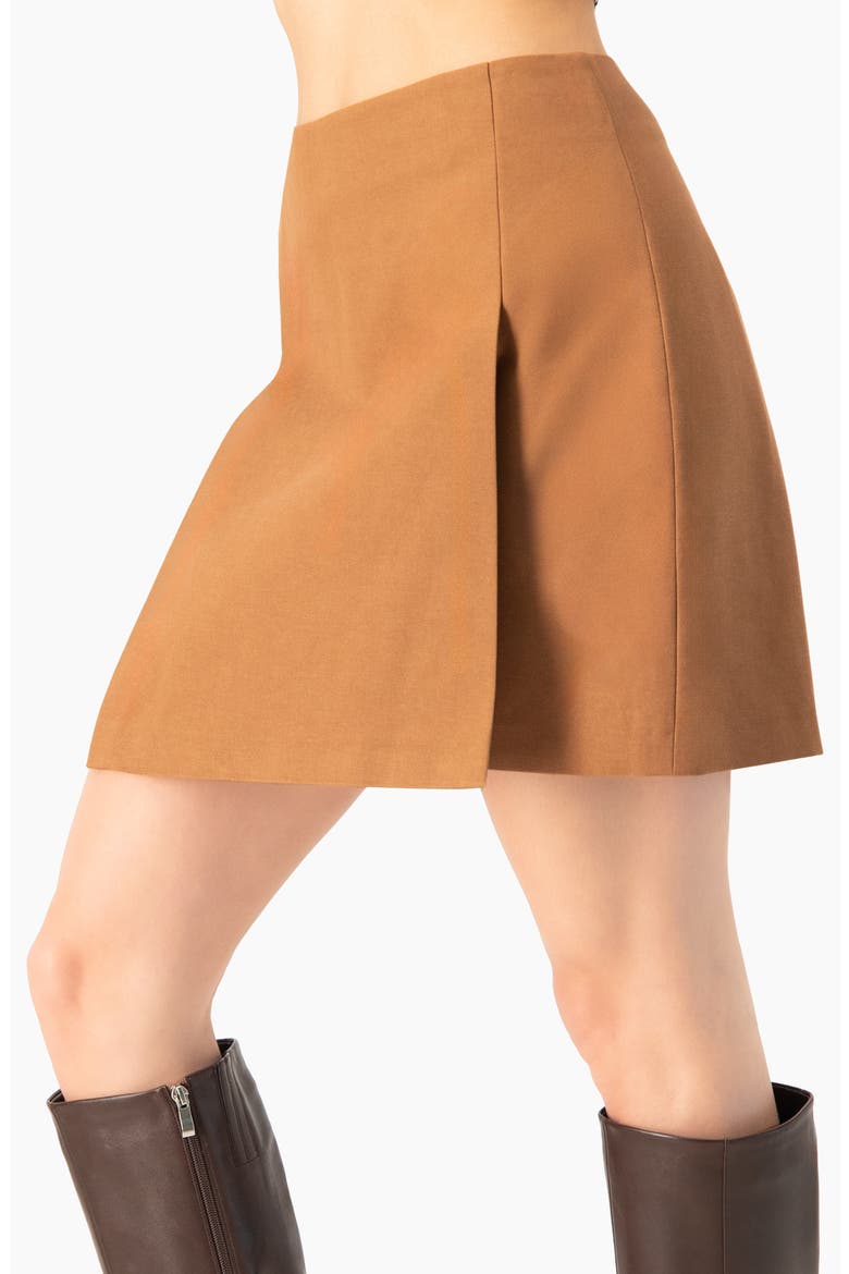 Short Straight Skirt with Back Zipper, Alternate, color, Brown