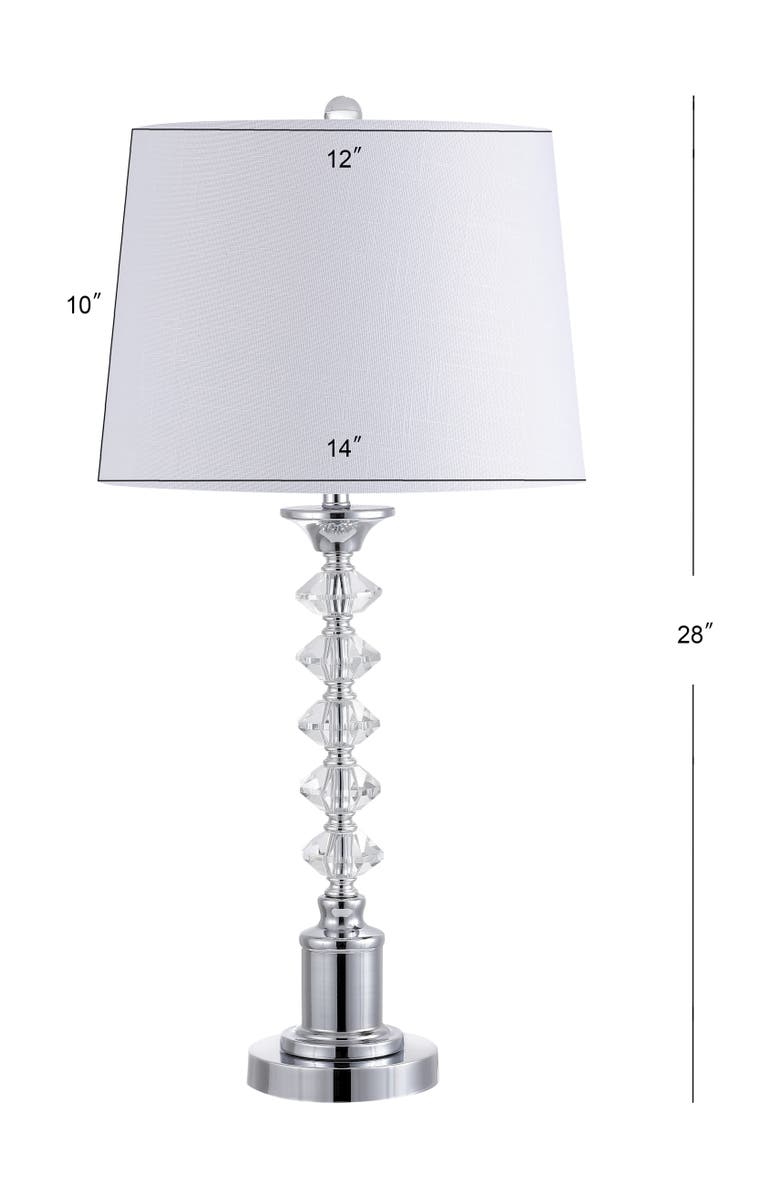 JONATHAN Y Kinsley 28" Crystal LED Table Lamp, Clear/Chrome, Alternate, color, Clear/Chrome