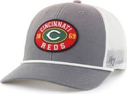 '47 Men's '47 Gray/White Cincinnati Reds Tide Sweep Rope Trucker Adjustable Hat