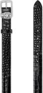 PHILIPP PLEIN Leather Belt Crocco Print Shiny Skull Women